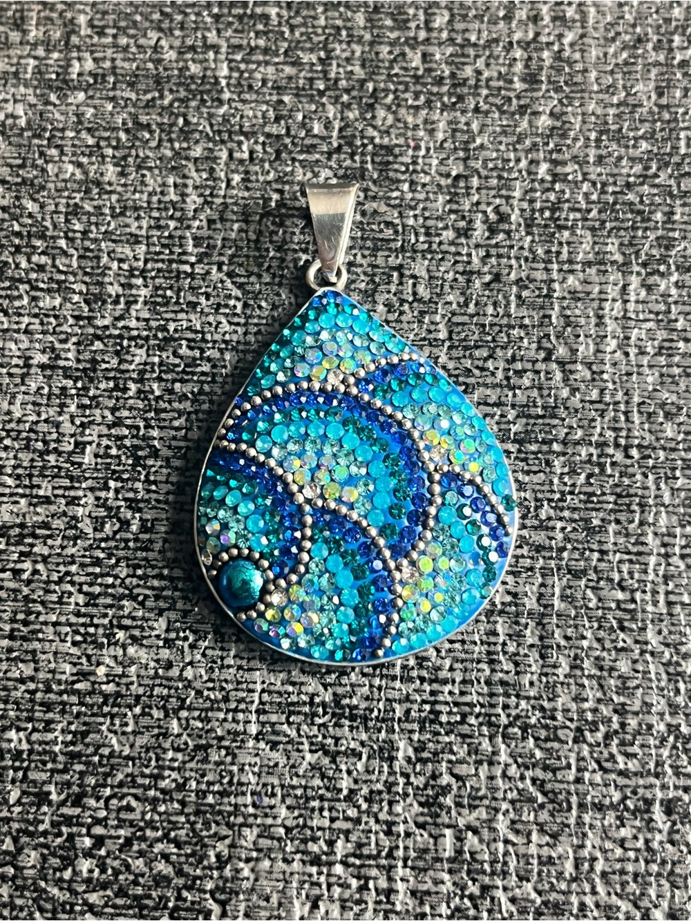 Mosaico Sterling silver micro- mosaic pendant